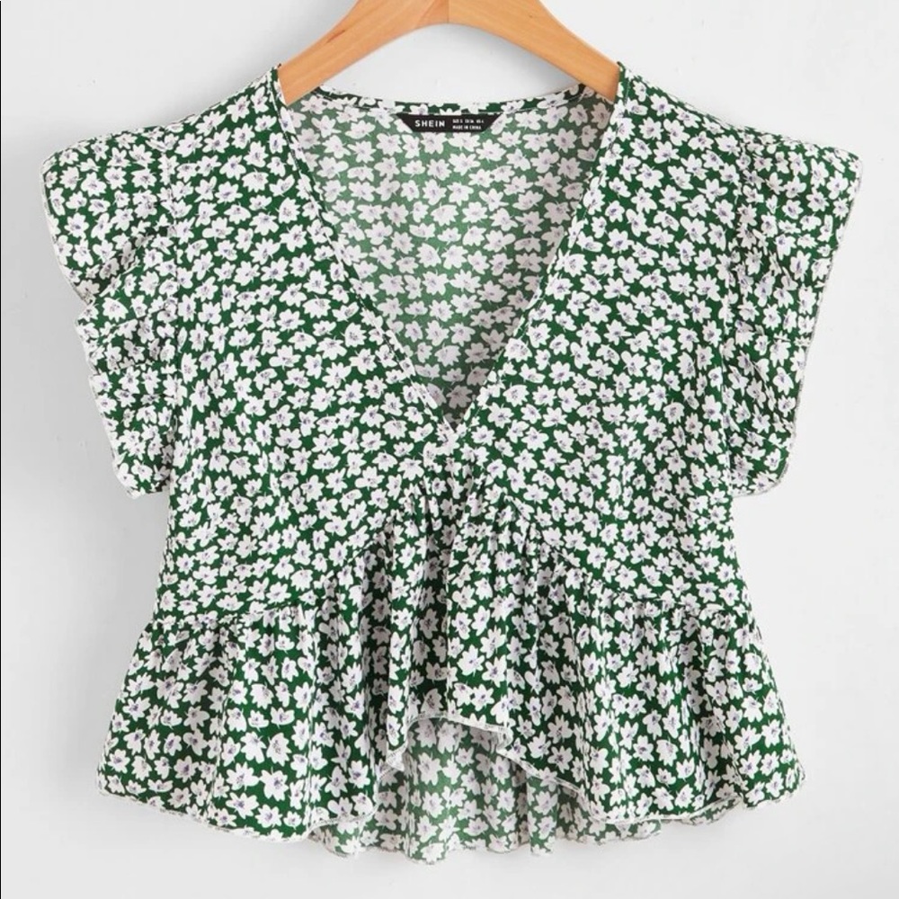Floral Green Blouse